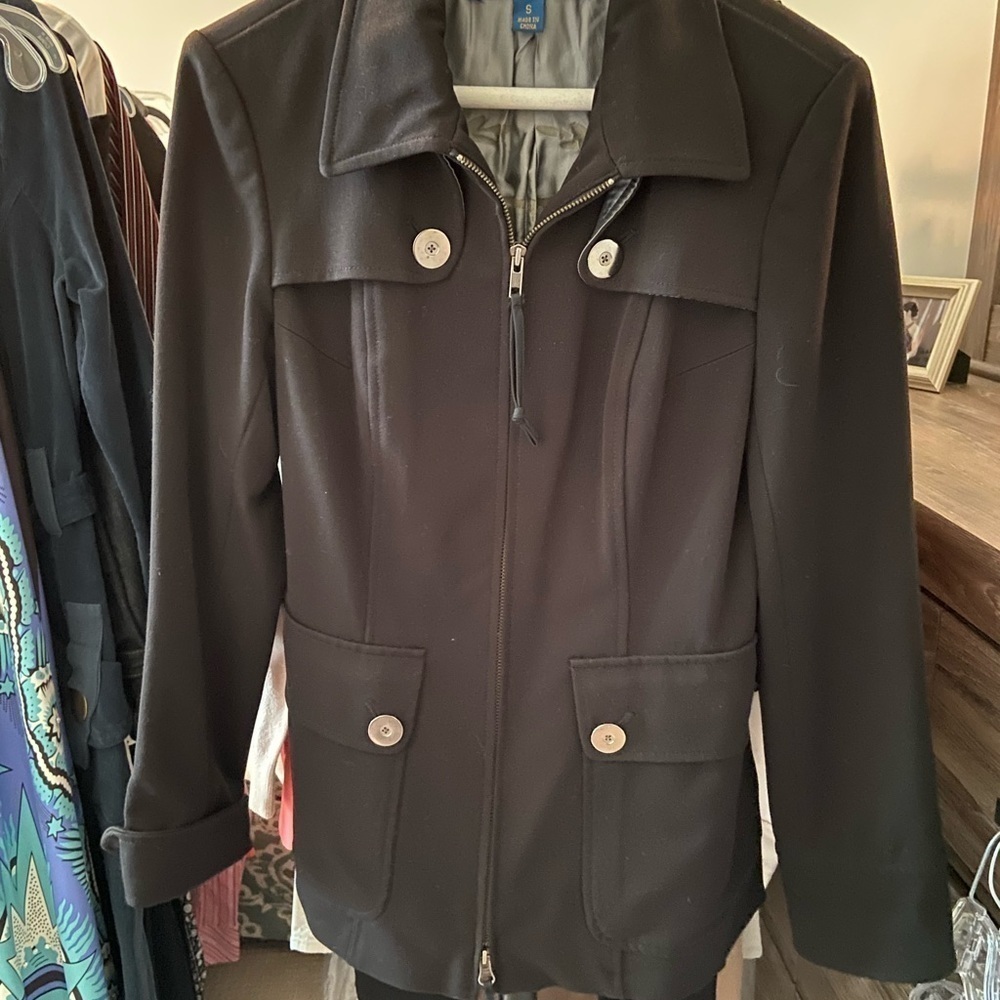 Black Double Zip Jacket- Size Small - image 1